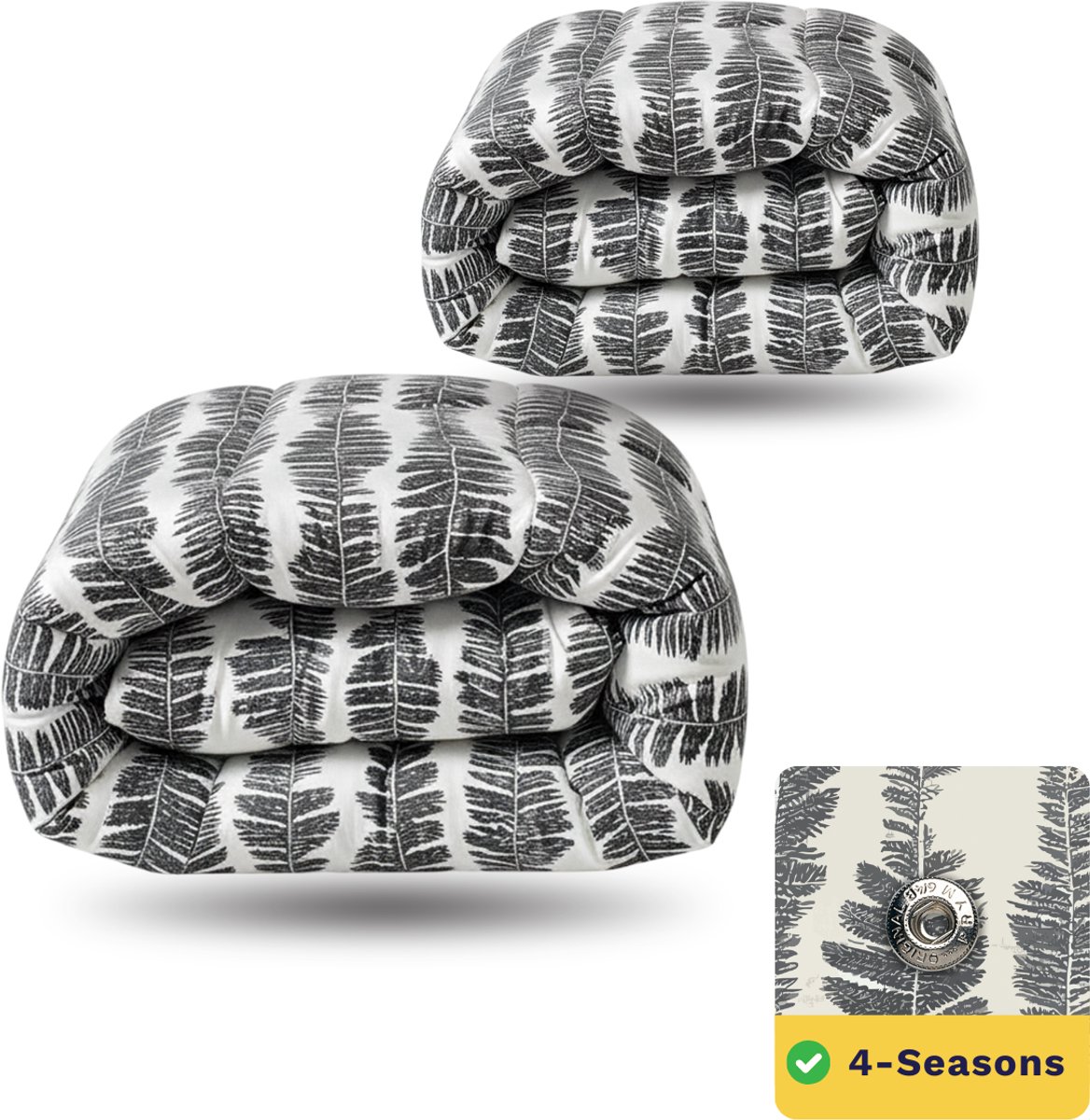 Zelesta Wonderbed Savanna Feather 140x200 - Dekbed zonder overtrek - 4 Seizoenen Dekbed - Wasbaar dekbed - Hoesloos dekbed - 2 in 1 Dekbed