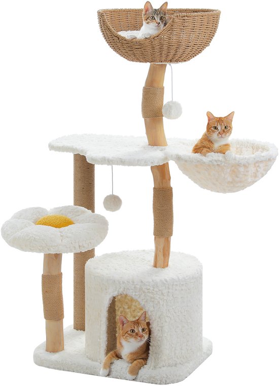 Kattenu PureWood Large - Arbre à chat en bois tronc d'arbre - arbre à chat bois pour chats - arbre à chat design bois