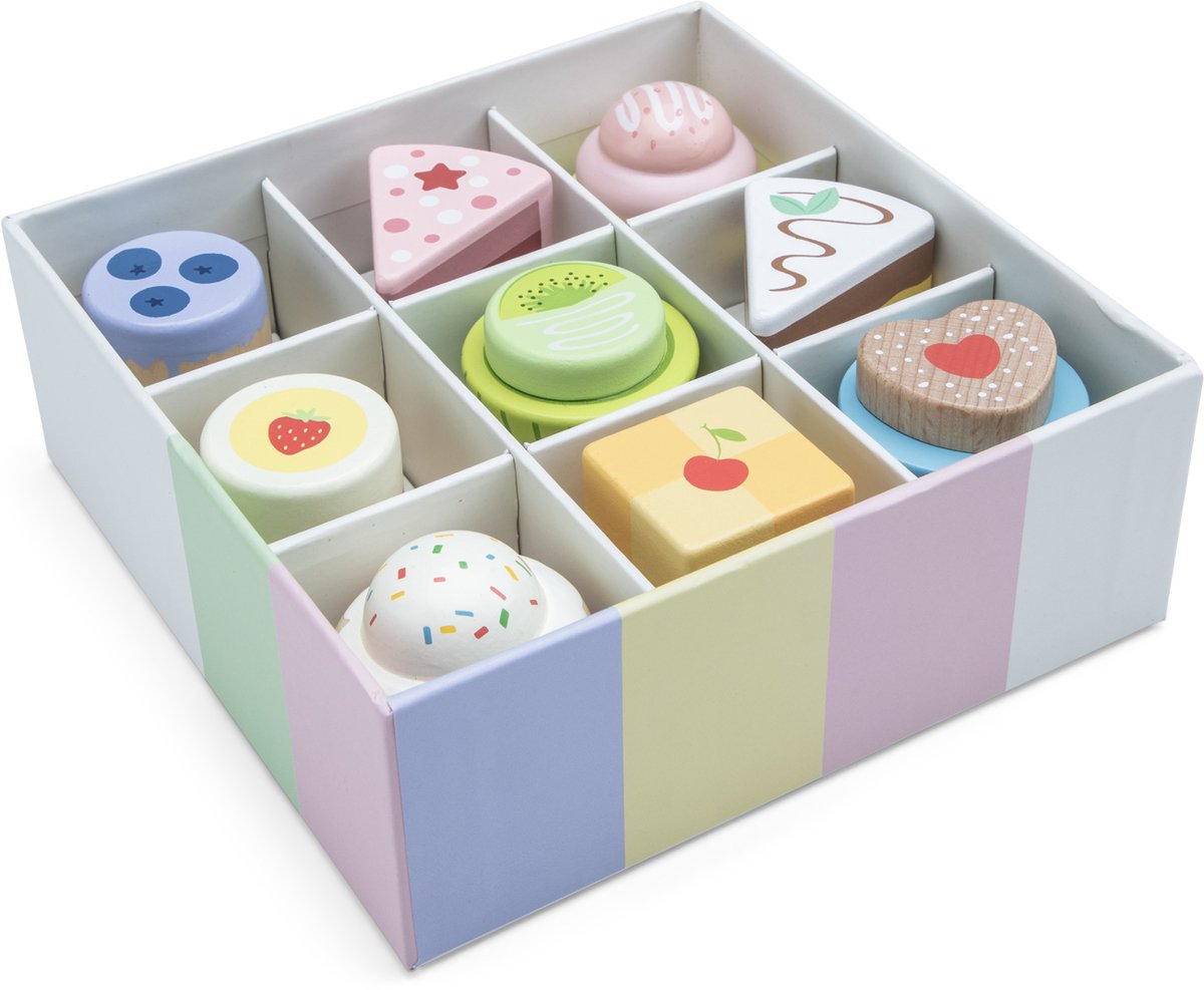 Woet® Houten Speelgoed Gebakjes Set - 9 Stuks Taartjes en Cupcakes - Speelgoedeten voor Kinderen - Rollenspel Keukenspeelgoed - Vanaf 2 Jaar — afbeelding 3