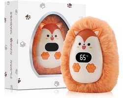 handwarmers- handwarmers herbruikbaar- Draagbare oplaadbare handwarmer - Verstelbare handwarmer voor kinderen - USB-handwarmer - Winterhandwarmer - Drie verwarmingsniveaus - Draagbaar - Handwarmer met digitaal display (10,5 * 7,5 * 5,5 cm - oranje kl