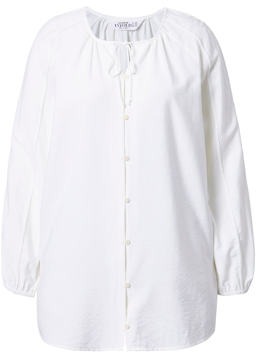 Studio Untold - Dames - Blouse A-lijn gevlochten details - Off-white - Maat 46+