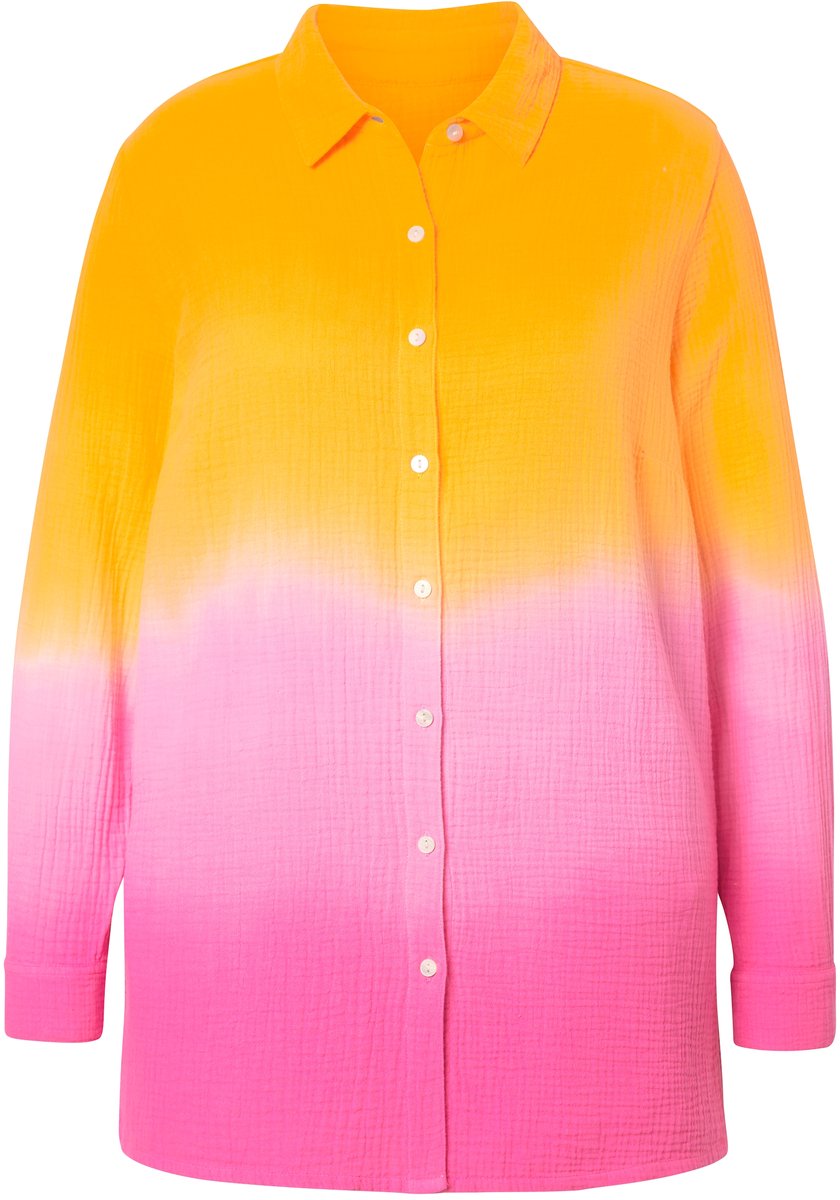Angel of Style - Dames - Blouse oversized mousseline kleurverloop - Oranje - Maat 50