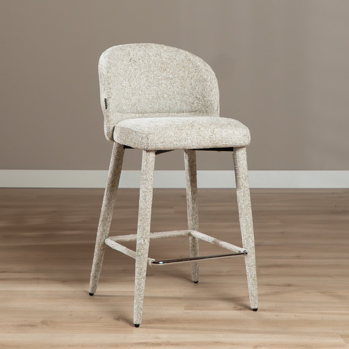 Bronx71 Barkruk Charlie chenille taupe 69 cm - barstoel