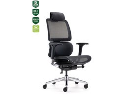 BENS 839DH-Synchro-3 - Luxe Ergonomische Bureaustoel - Bureaustoel voor volwassenen - met Hoofdsteun - Kantoorstoel - Gepolijst Aluminium Voetenkruis - GREENGUARD GOLD - NEN-EN1335 & ARBO normen