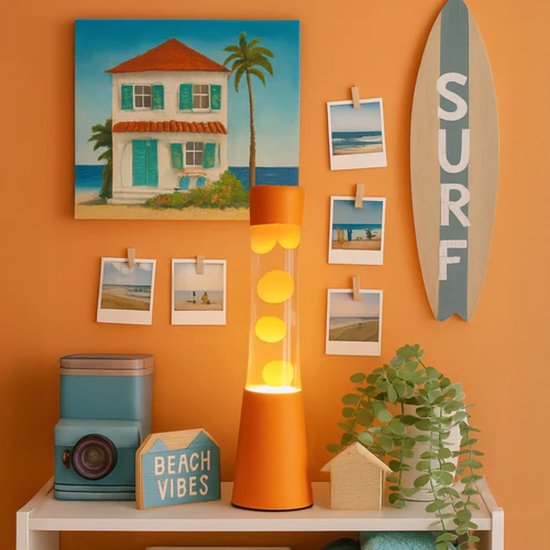 Fisura Grote Design Lavalamp met Oranje Lava - Oranje Nederland van Fisura — afbeelding 2