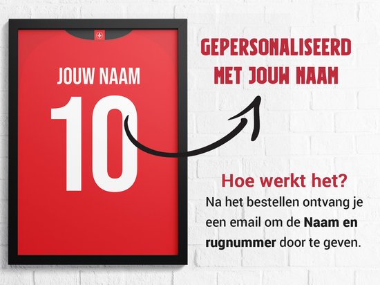 Affiche de Voetbal Almere - Personnalisée avec votre naam - 3 Luik - Affiche maillot de Voetbal - Collection Close-Up - Format 30 x 40 cm - Un cadeau de football unique