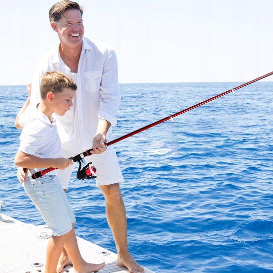 Set de pêche : 2 cannes à pêche pliables, 1 canne à lancer, 1 flotteur et appâts. | Kit de démarrage complet pour débutants et confirmés