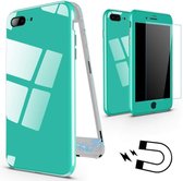 Magnetische case met gekleurd achter glas Geschikt voor de iPhone 7 / 8 Plus - groen