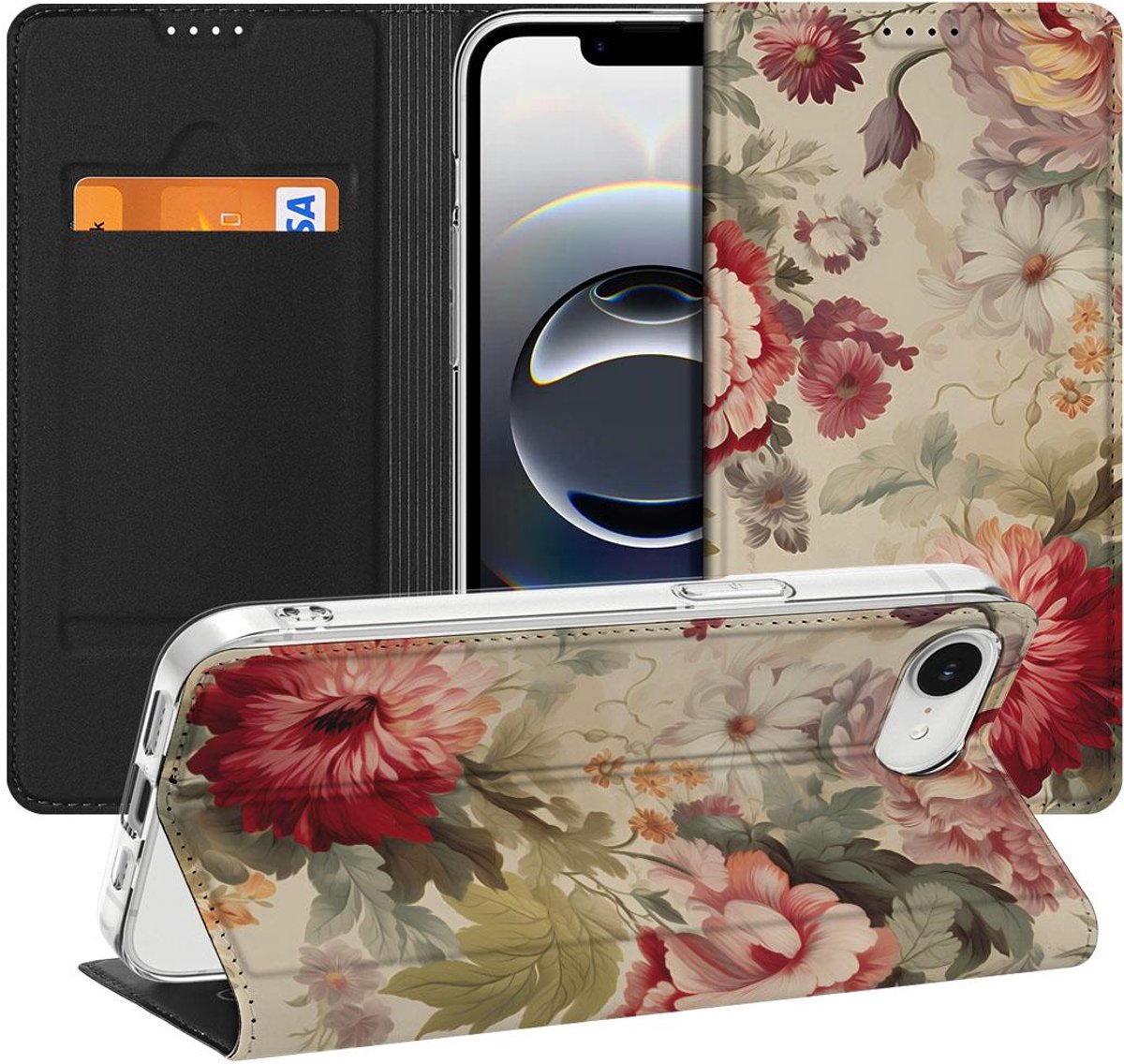 Smart Cover voor Apple iPhone 16e/17e Bloemen