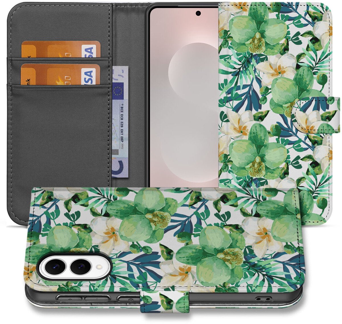 Samsung Galaxy S25 Edge Hoesje Orchidee Groen