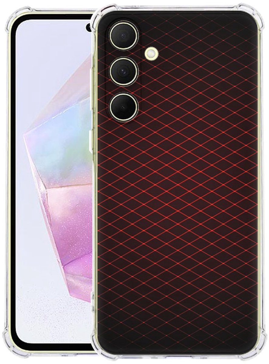 Samsung Galaxy A56 Hoesje - Geruit Rood TPU Antishock
