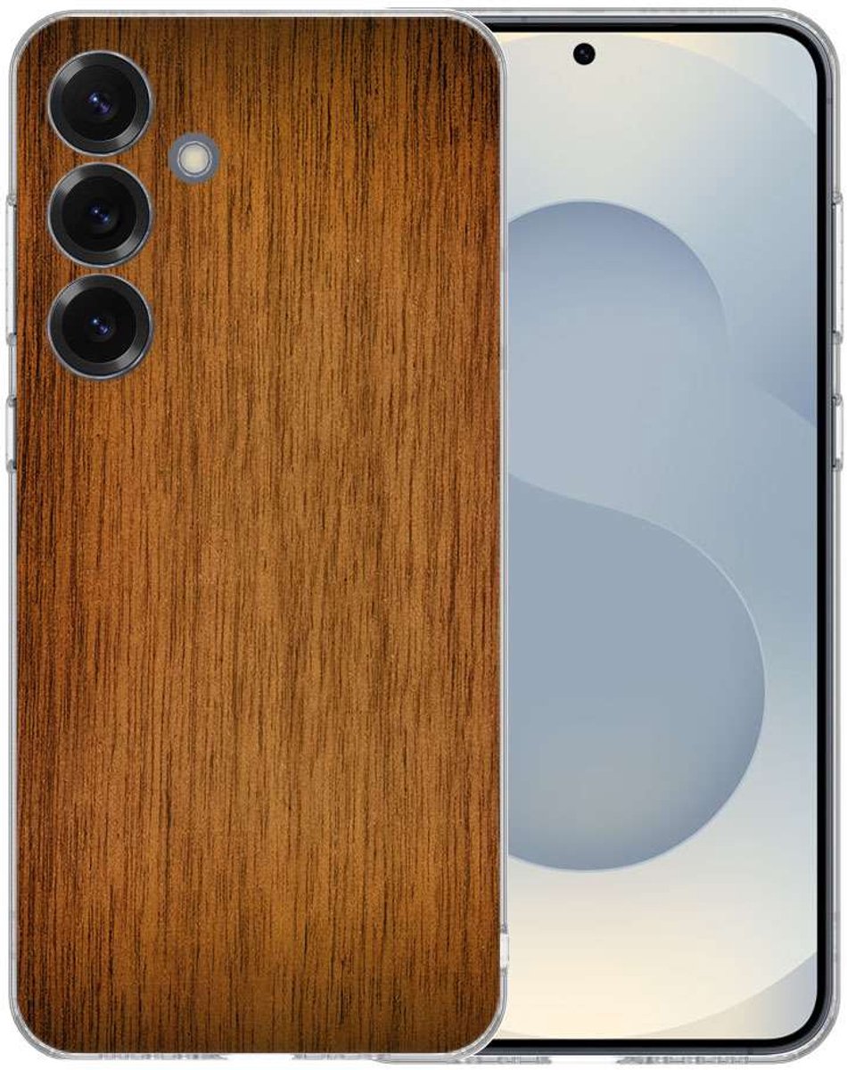 TPU Hoesje Samsung Galaxy S25 - Donker Hout Backcover
