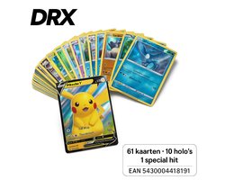 foto van DRX Pokémon Kaarten Bundel – 61 Stuks – 10 Holo + 1 Special/Hit + 50 Random Kaarten – Verzamelpakket voor Kinderen & Fans