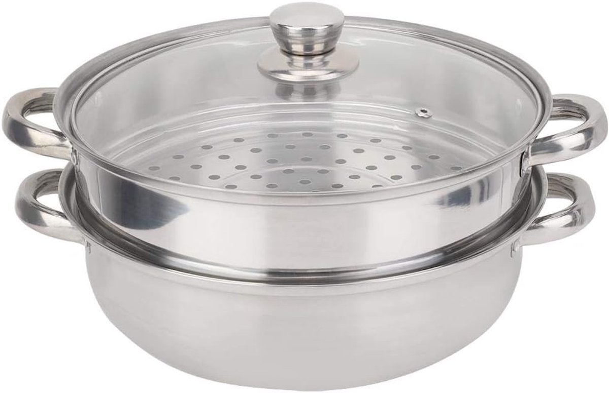 2-Layer Stoompan - RVS Kookgerei 27cm/11in - Dubbele Boiler Soep Stomer Kookpot