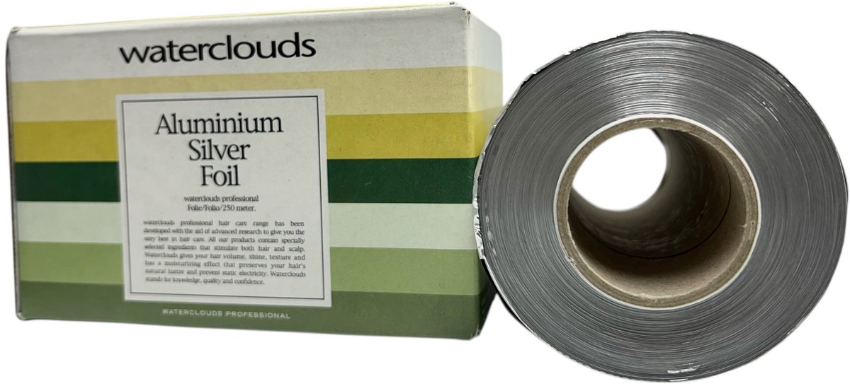 Zilverfolie / Aluminium Zilver Folie 250 meter Waterclouds