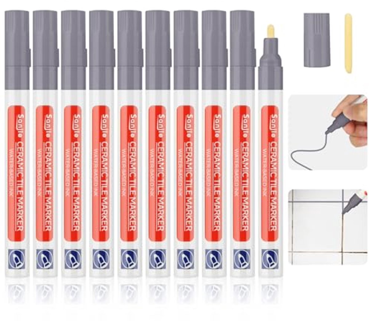Voegenstift Lichtgrijs - 10 Stuks voor Tegelreparatie en Restauratie