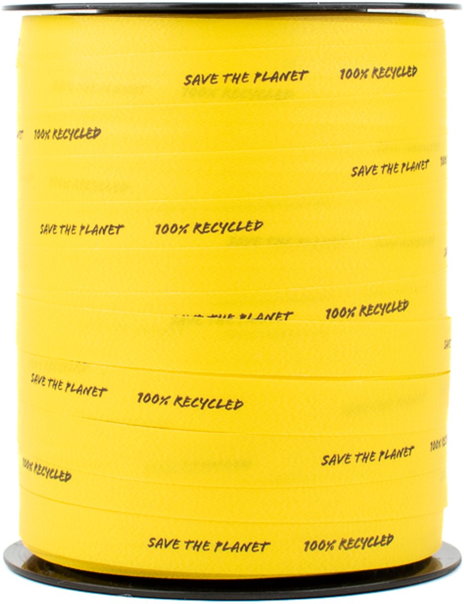 Krullint - 10 mm x 250 m - geel - 100% gerecycled PP