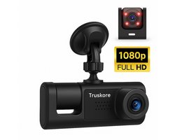 Truskore Dashcam Voor Auto Max 2025 - Voor en Achter - FULL HD Beeld en Nachtvisie - Incl. App