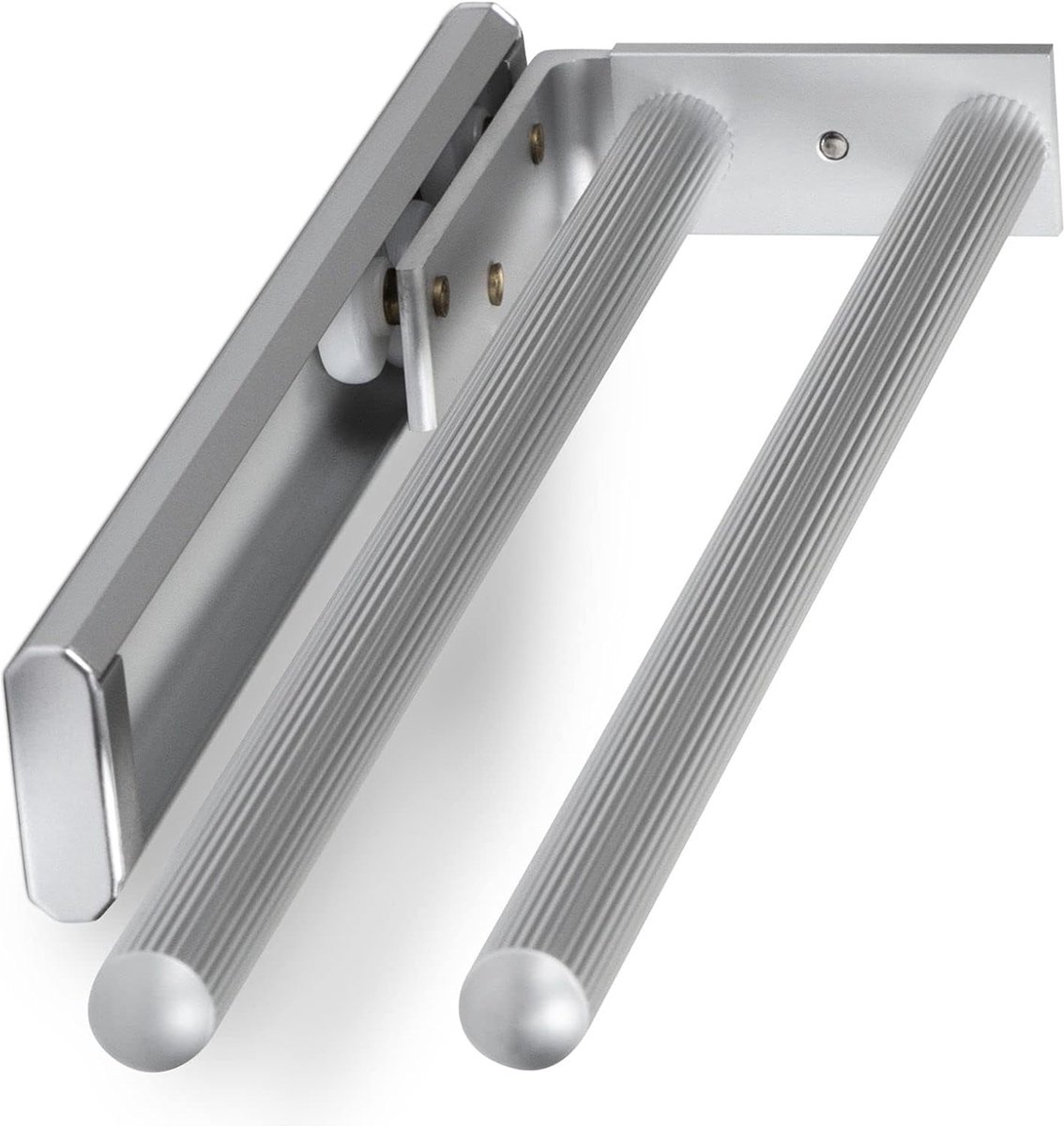 Candala Aluminium Handdoekhouder TED 2-armig EV1 geanodiseerd (325-487 mm, uitschuifbaar, draaibaar) Telescopisch handdoekrek voor badkamer of keuken