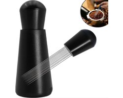 Gsedaox-WDT Tool - Koffie Verdeler Met 12 RVS Naalden - Koffie Tamper Espresso Naald- Zwart