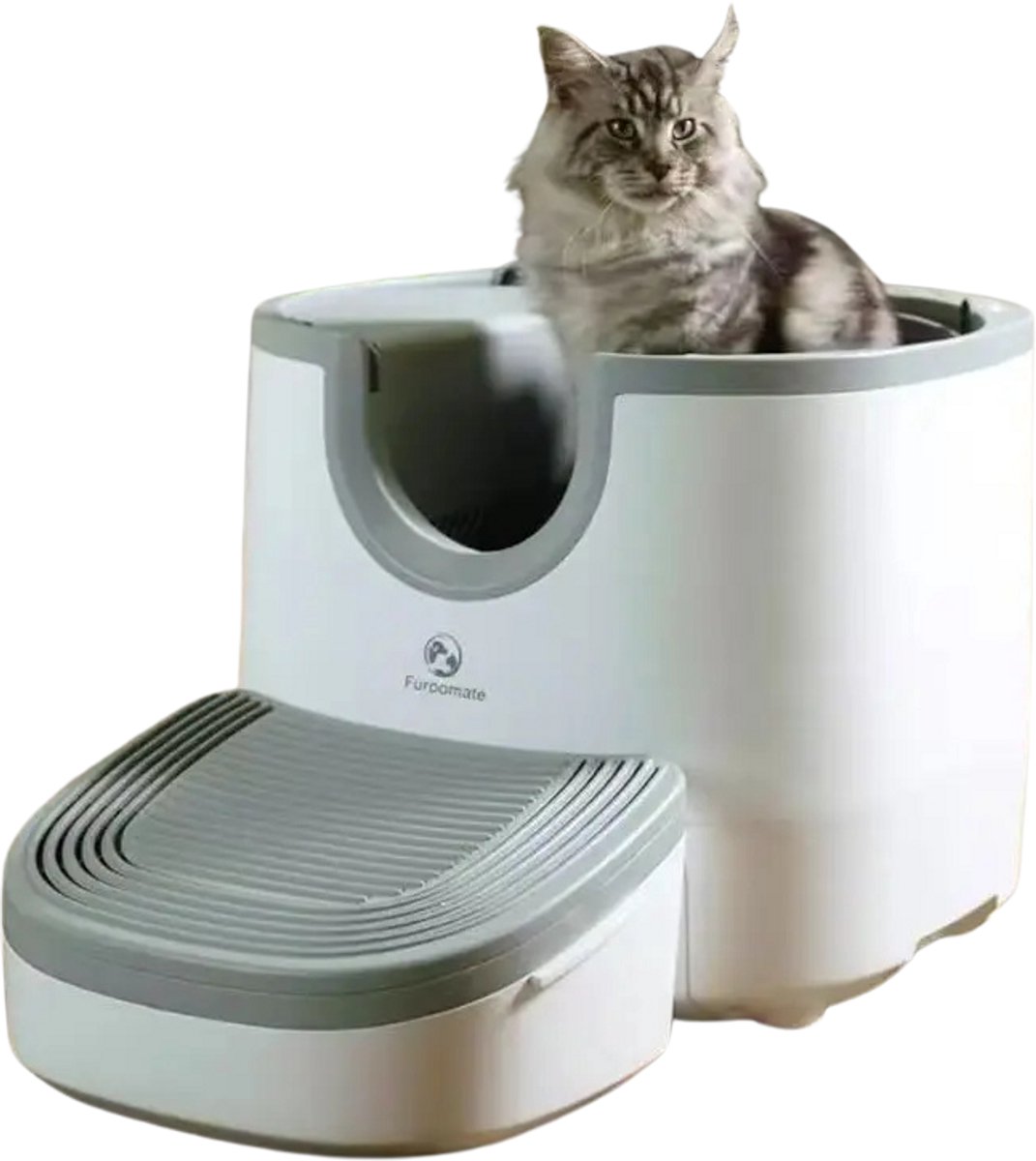 Studio Lyma Zelfreinigende kattenbak met opstapje – Automatische kattenbak – Robot kattenbak – Met bewegingssensor – 11 liter – Opbergruimte in het opstapje