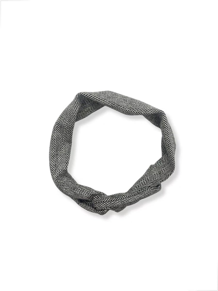 Duurzaam cadeau - Flexibele haarband - IJzerdraad - Grijs gestreept - 90 cm
