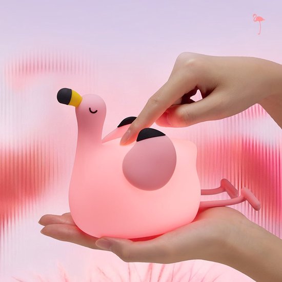 Rammelaartje - baby - nachtlampje Flamingo - roze van Merkloos — afbeelding 2
