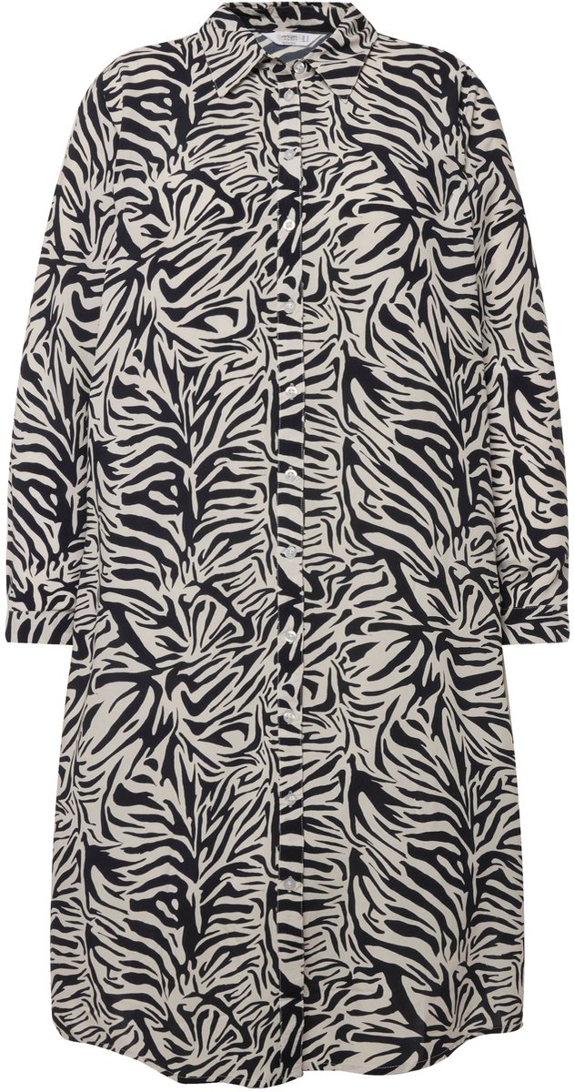 Angel of Style - Dames - Longblouse zebraprint statement op de achterkant - Zwart - Maat 48