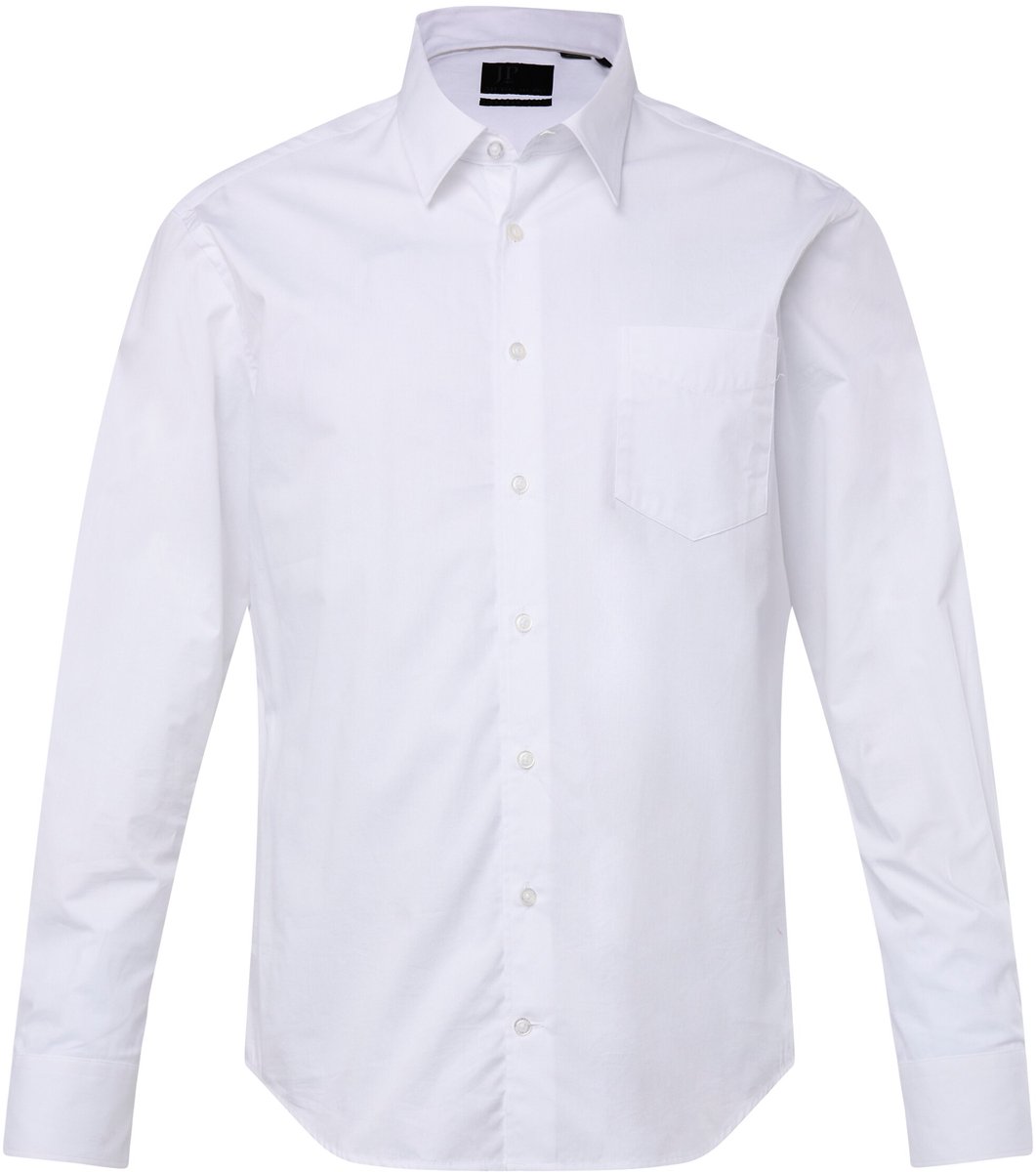JP 1880 - Heren - Overhemd lange mouwen kentkraag moderne pasvorm Tall - Sneeuwwit - Maat L