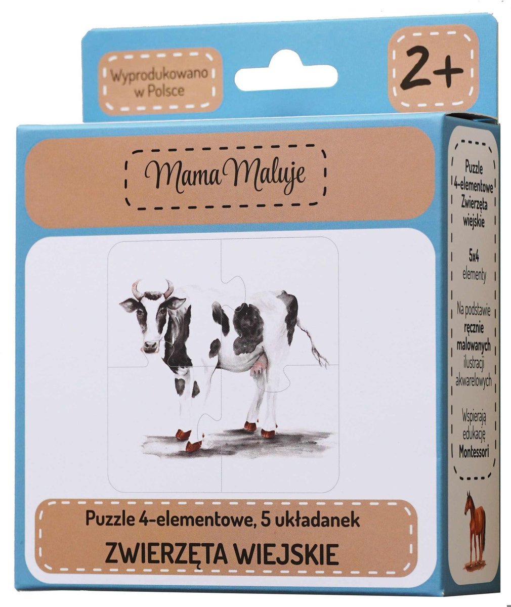 Puzzle 4 elementowe Zwierzęta wiejskie - Puzzel met 4 stukjes Boerderijdieren