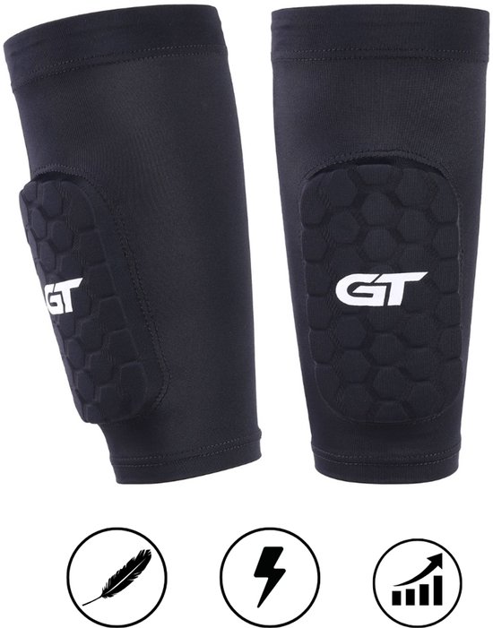 GT Sleeve Shin Pads Junior - 10cm x 6cm - ingebouwd - 6-10 jaar - Ingebouwde Scheenbeschermers - Ultralichte Trainingsaccessoire voor Voetbal - Comfort & Bewegingsvrijheid - Voetbalscheenbeschermers Kind -Unisex - Zwart van GT — afbeelding 5