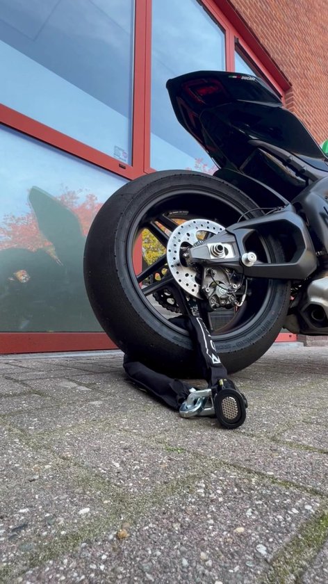 Zovii Kettingslot ART4 met 120dB Alarm | Anti-diefstal scooterslot 100cm | Waterdicht & Weerbestendig | motor alarm | Anti boorcilinder | IP67 | Goedegekeurd ART4 Motorslot