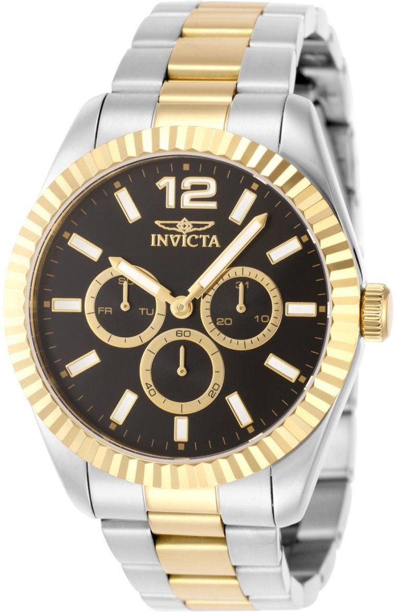 Invicta Specialty 49515 Heren Horloge - Waterdicht - Analoog - Quartz Uurwerk - Roestvrij Staal met zwarte Wijzerplaat - 43mm