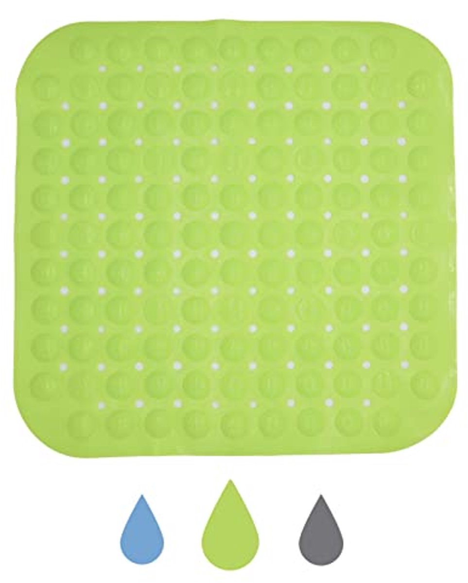 Antislip Badmat voor Douche en Badkamer - Douchemat met Zuignappen (47x47 cm, Groen)