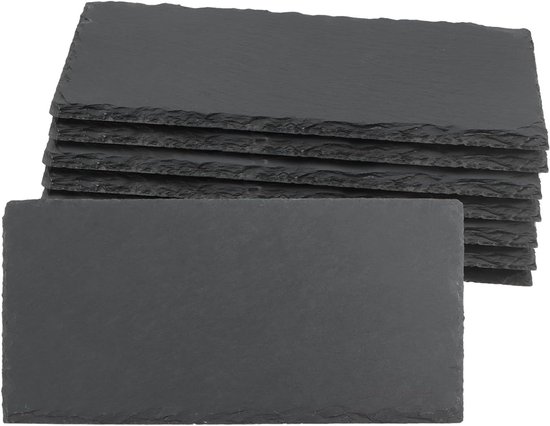 8-delige set rechthoekige leistenen serveerplaten 25 x 12 cm voor ...