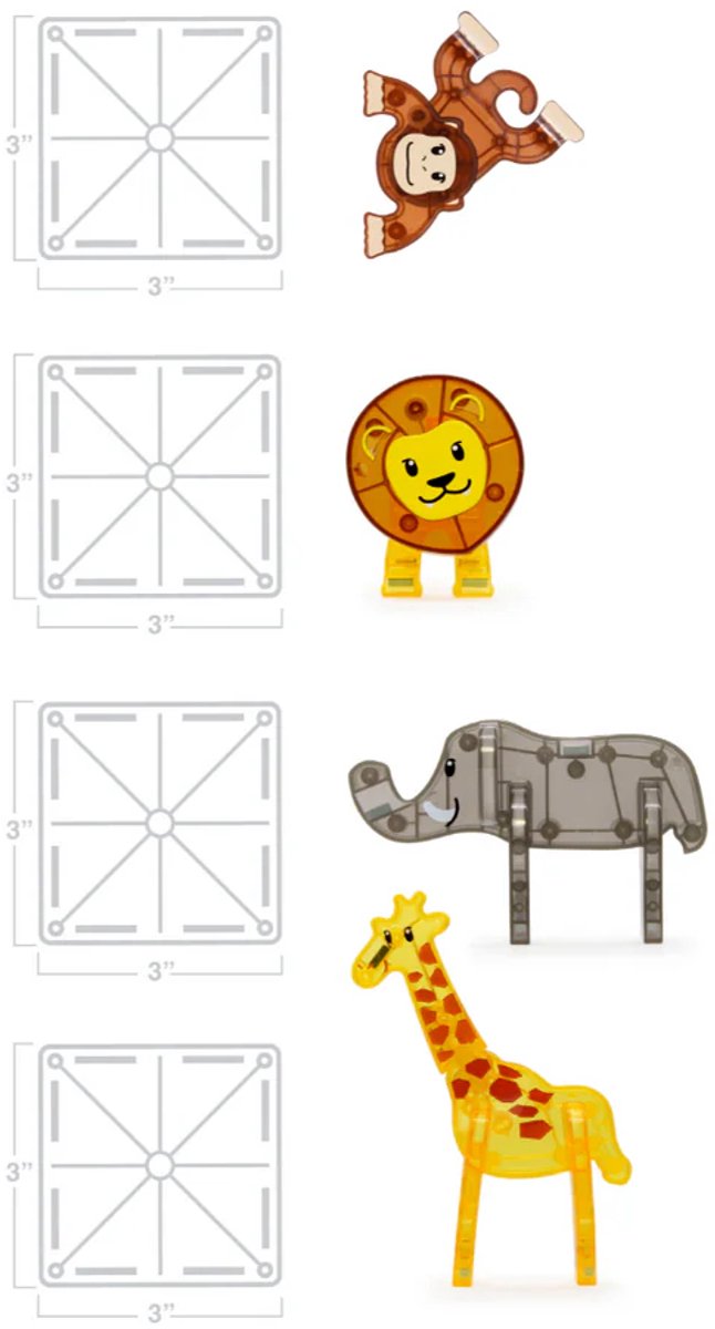 Magna-Tiles | Safari Animals 25 Stuks Set — afbeelding 8