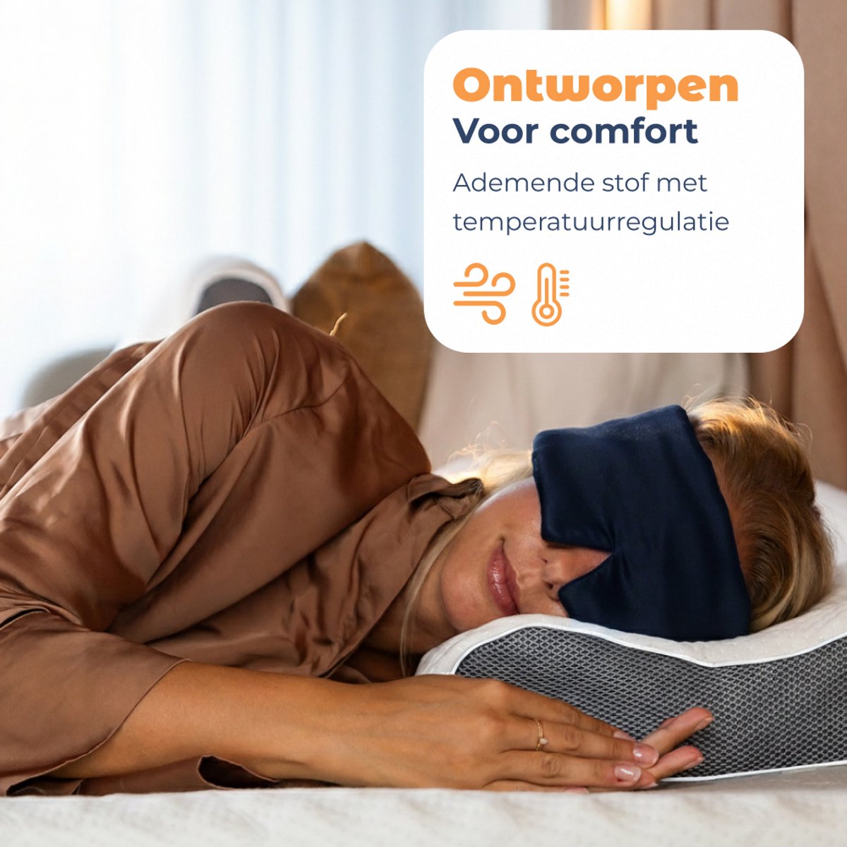 Best Life Zijden Slaapmasker - Oogmasker Slaap - Vrouwen & Mannen - Navy — afbeelding 10
