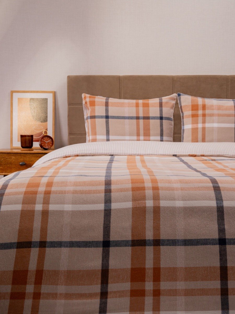 HOMLA - ALYSSA - BEDDING - Beddengoed - Dekbedovertrek - 220x200 cm + 2x50x60 cm - Dubbelzijdig Geverfd Flanel