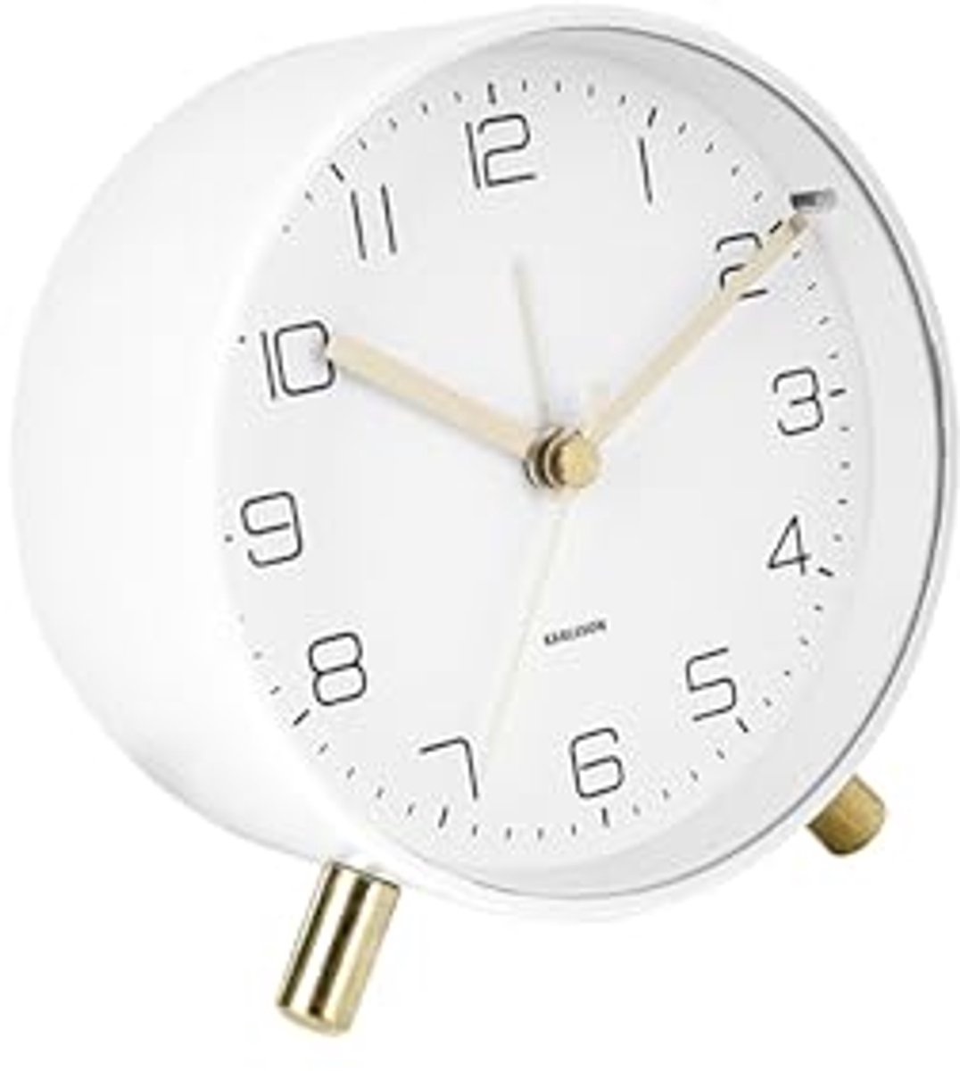 Moderne Wekker Rond - Ø11cm - Sleek Wit - Alarm Clock voor Slaapkamer