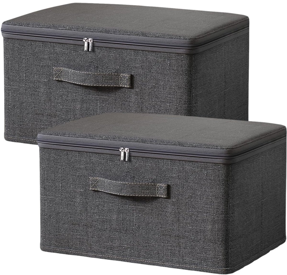 Azomor® Set van twee stapelbare opbergboxen met ritssluiting en handvatten