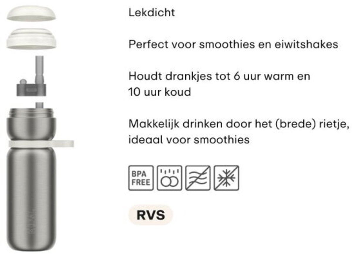 Mepal Isoleerfles twist Sport - 600 ml - Twist en drink - Lekdicht en geïsoleerd: 6u warm. 10u koud - Vaatwasmachinebestendig - Drinkflessen - Moss green thumbnail 2
