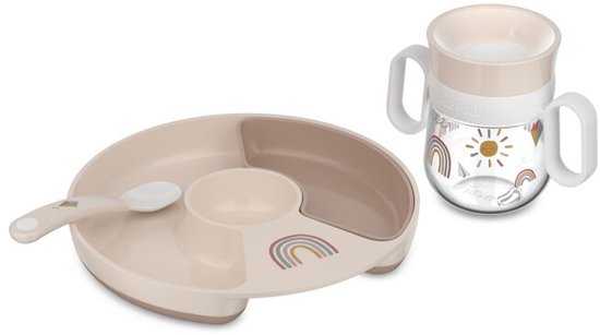 Coffret vaisselle bébé Mepal Mio Little Dutch - 3 pièces - Cadeau maternité - Vaisselle pour enfants - Fairy Garden