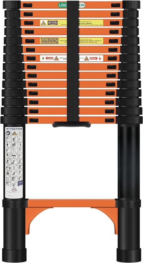 SWANEW Telescopische ladder, 1,7 m 2 m, aluminium uittrekbare SWANEW Telescopische ladder, 1,7 m 2 m, aluminium uittrekbare