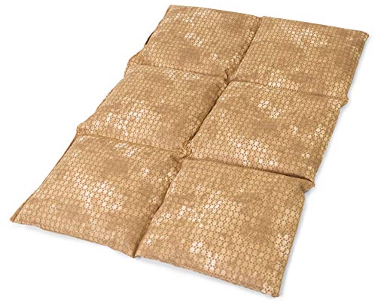 Groot 6-kamer warmtekussen 40x30cm - Batik-goud - Ideaal als rug-, buik- en voetenwarmer