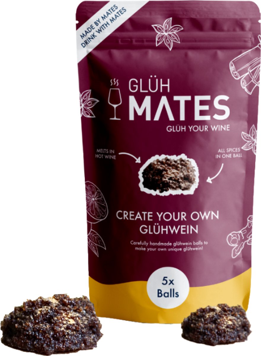 Glühmates - Glühwein - Glüh Mates - Wijn - Wine - Alcoholvrije wijn - Glühweinkruiden - Rode Wijn - Kaneel, Steranijs & Kruidnagel - Winters drankje - DIY Pakket - Warm & Gezellig Genieten - Gluh wine -Drink with Mates — cadeau in Kookcadeaus - foto 7