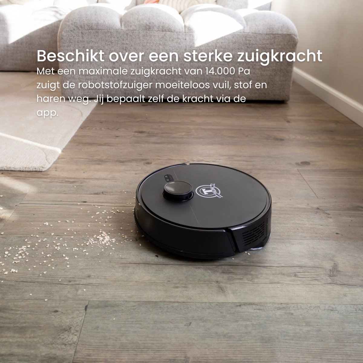 Afbeelding 3 van TONIHOMI® M30 Robotstofzuiger Met Dweilfunctie - Robotstofzuiger met app - Robotstofzuiger met laadstation - LDS Laser navigatie - Robotstofzuiger huisdieren - Dweilrobot - Zwart