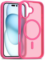 Solidenz Hoesje - Geschikt voor iPhone 16 Plus - FrostMag Backcover geschikt voor MagSafe - Fel Roze
