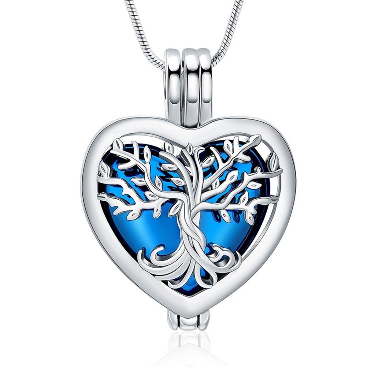 Dutch Duvall | Ashanger hart blauw | Luxe ashanger | Assieraad | hart | Ashanger | gedenksieraad | met ketting en vulsetje |