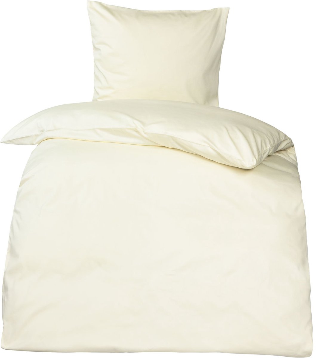 Azomor® Luxe katoenen dekbedovertrek in crèmekleurig Mako satijn 155 x 220 cm