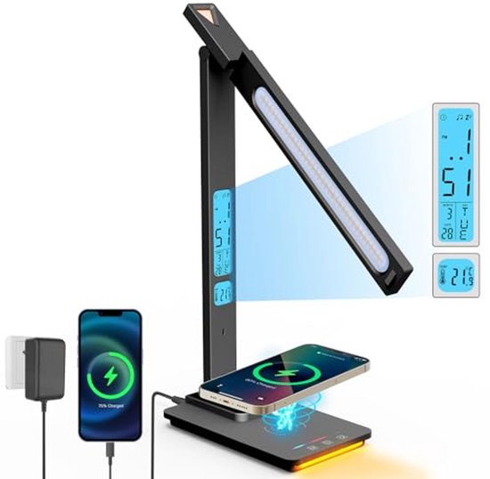LED Folding Light, Touch Dimming bureaulamp, draadloos opladen Eye